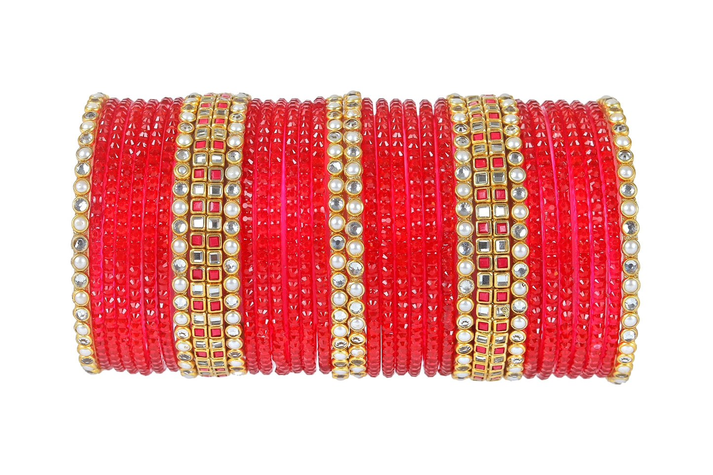 KOTTIAR CREATIONS ALL EYES ON YOUR HANDS Glossy Finished Fancy Glass Bangle Set For Women and Girls | Glass Bangles | Stylish Women's Bangles (Pack of 34)