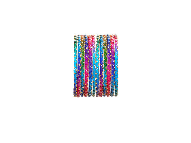 KOTTIAR CREATIONS Glass Bangles Set for Women - Pack of 12 | Traditional Indian Bangle Bracelets | Multi-Color Ethnic Jewelry | Handcrafted for Weddings, Festivals, & Gifts