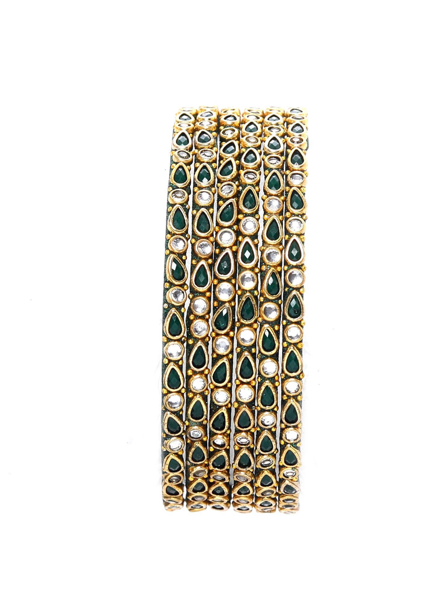 KOTTIAR CREATIONS ALL EYES ON YOUR HANDS Stones Studded Latest Fashion Jewellery Kundan Glossy Glass Bangles Set For Women & Girls (Pack of 12)