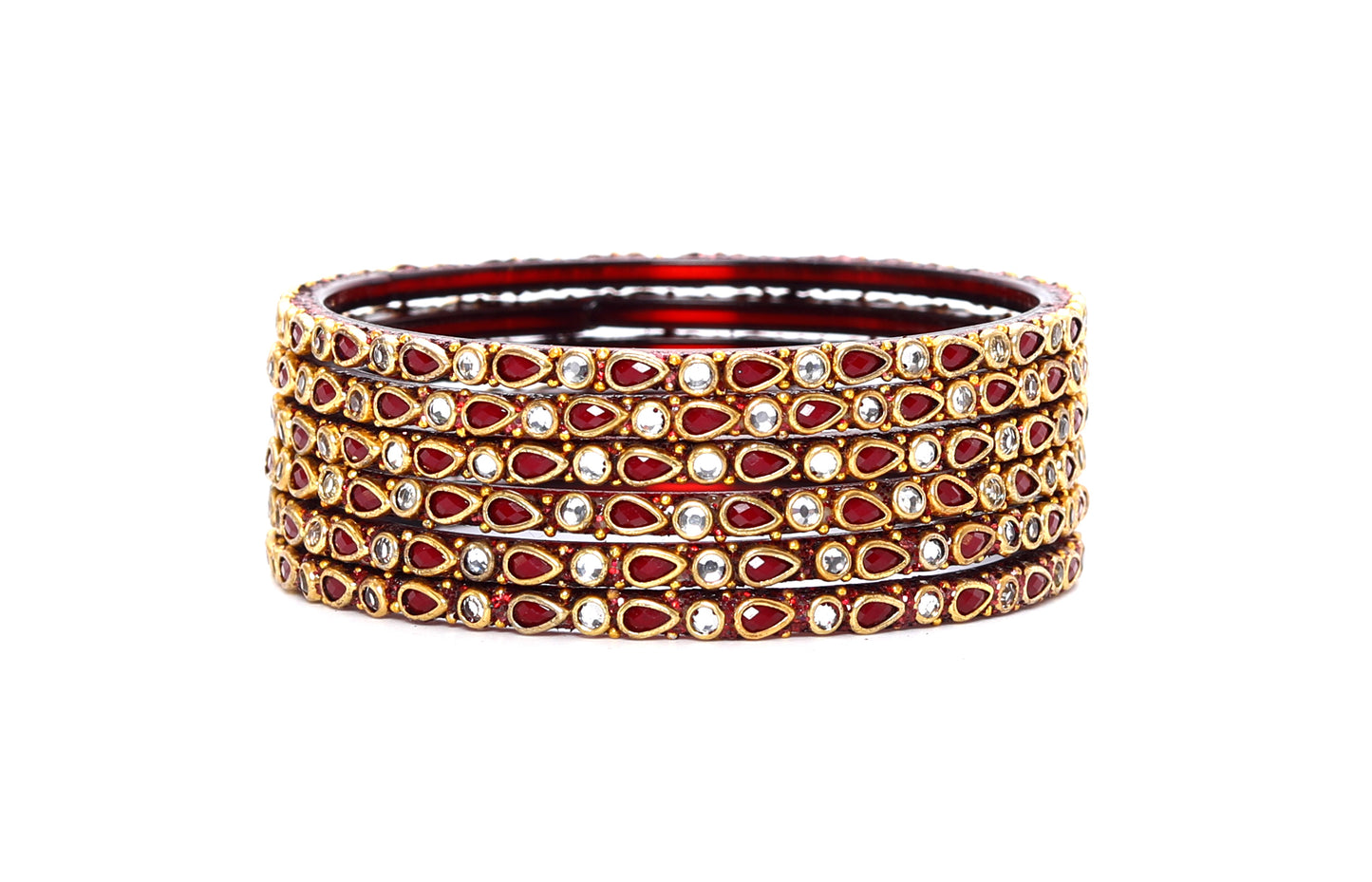 KOTTIAR CREATIONS ALL EYES ON YOUR HANDS Stones Studded Latest Fashion Jewellery Kundan Glossy Glass Bangles Set For Women & Girls (Pack of 12)
