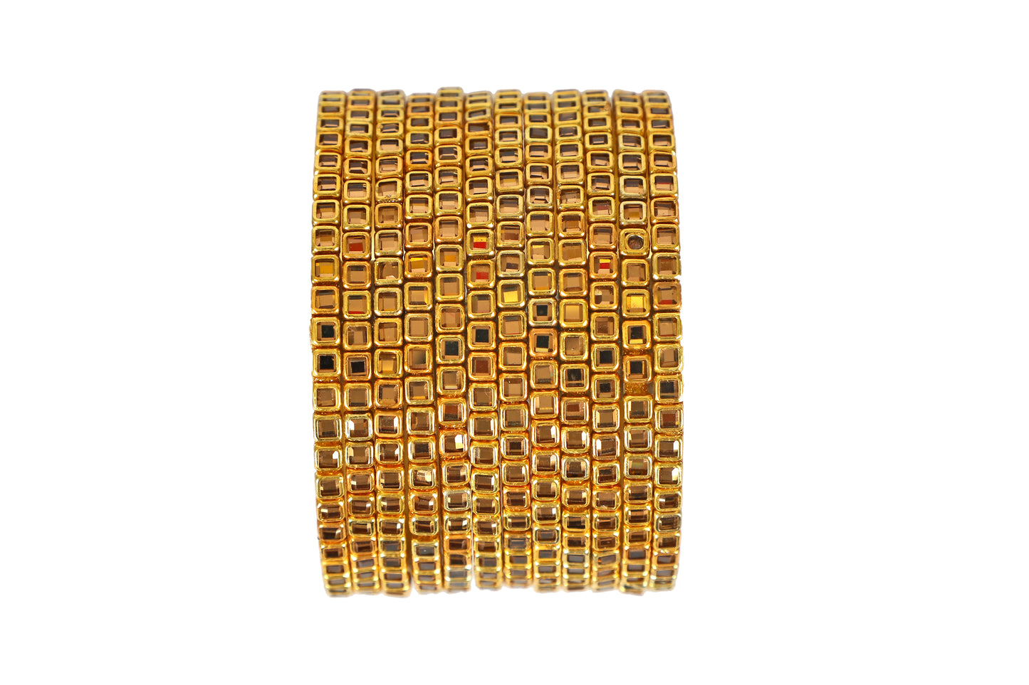 KOTTIAR CREATIONS ALL EYES ON YOUR HANDS Kundan Glass Bangle Set for Women – Perfect for Weddings, Festivals & Everyday Fashion (Pack of 12)