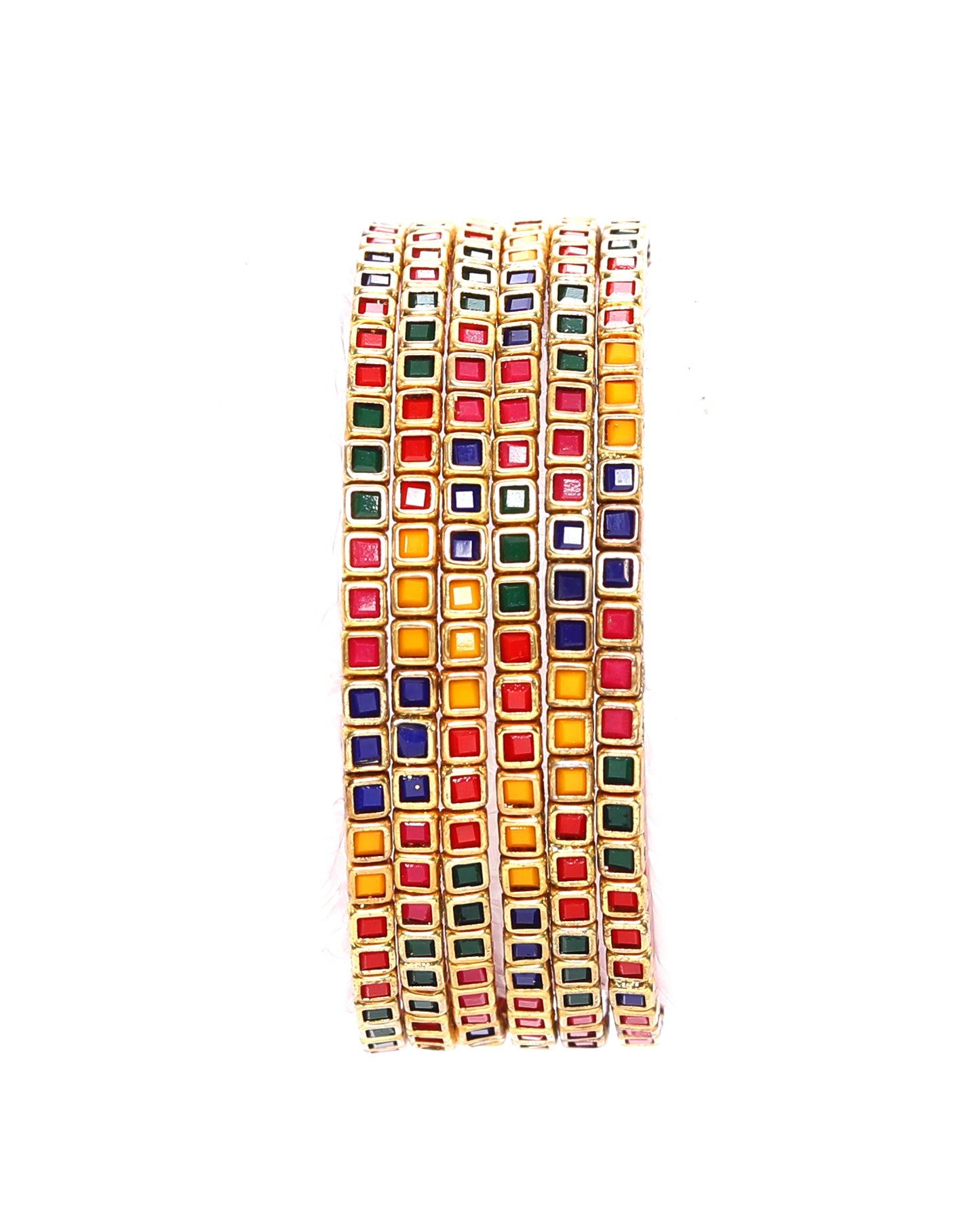 KOTTIAR CREATIONS ALL EYES ON YOUR HANDS Kundan Glass Bangle Set for Women – Perfect for Weddings, Festivals & Everyday Fashion (Pack of 12)