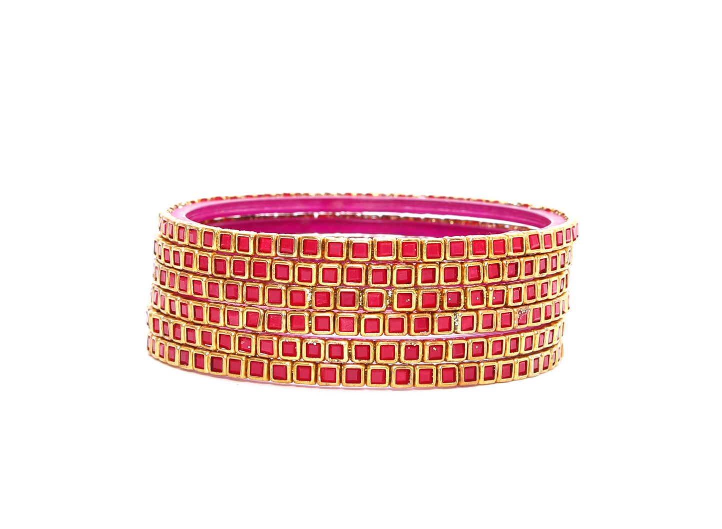 KOTTIAR CREATIONS ALL EYES ON YOUR HANDS Kundan Glass Bangle Set for Women – Perfect for Weddings, Festivals & Everyday Fashion (Pack of 12)
