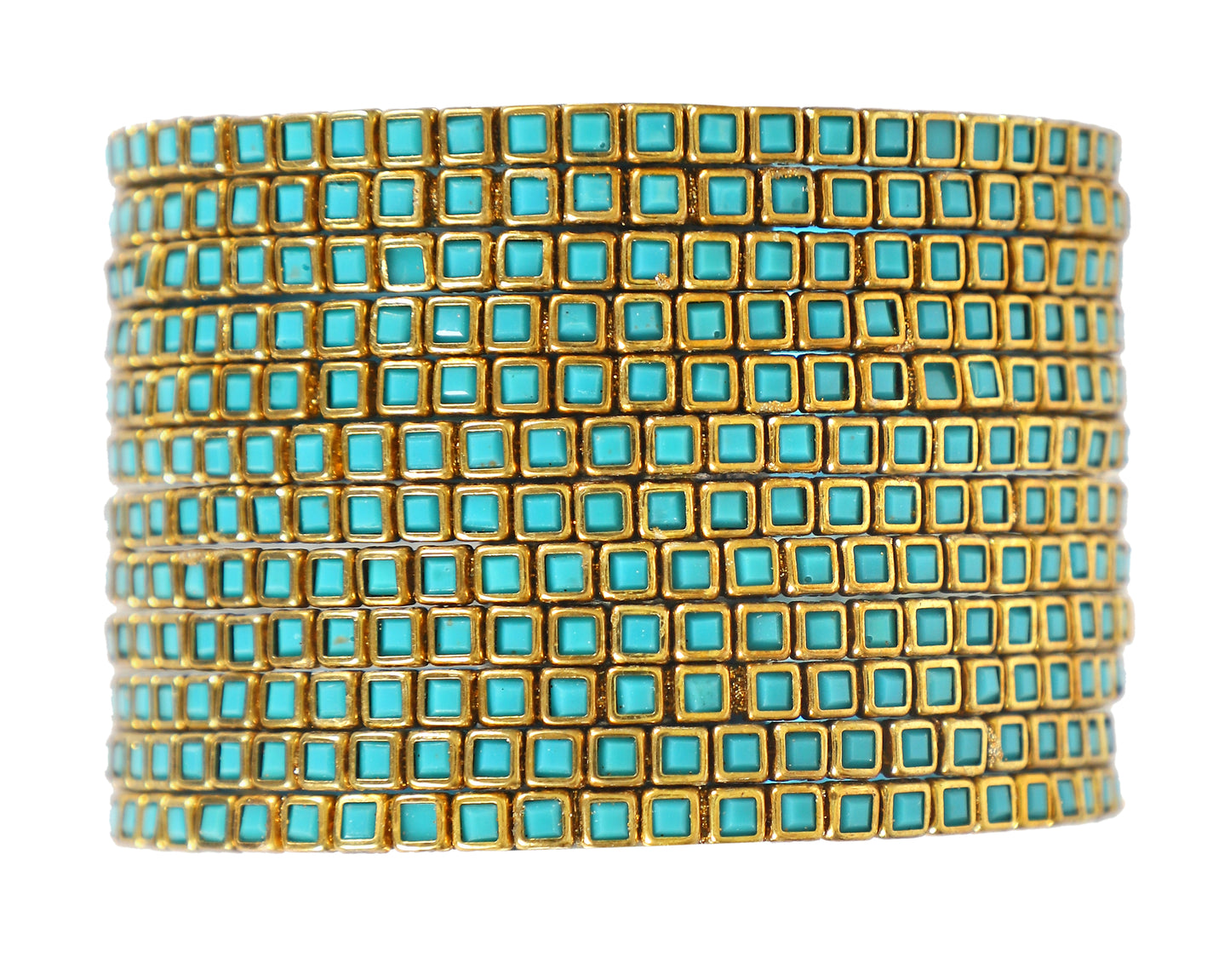 KOTTIAR CREATIONS ALL EYES ON YOUR HANDS Kundan Glass Bangle Set for Women – Perfect for Weddings, Festivals & Everyday Fashion (Pack of 12)