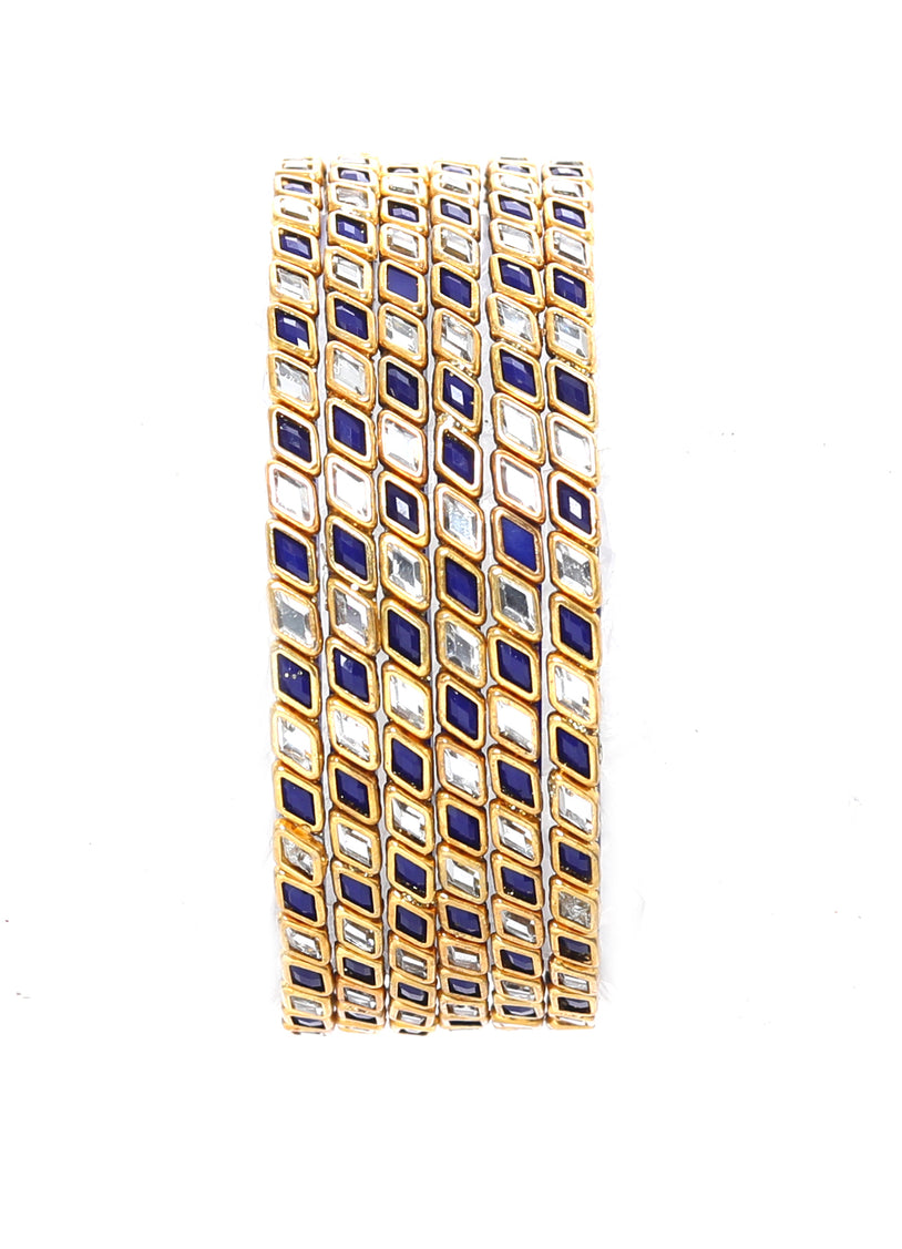 KOTTIAR CREATIONS® Zircon Gemstone Or Beads Studded worked Glossy Finished Glass Bangle Set For Women and Girls- Pack of 12