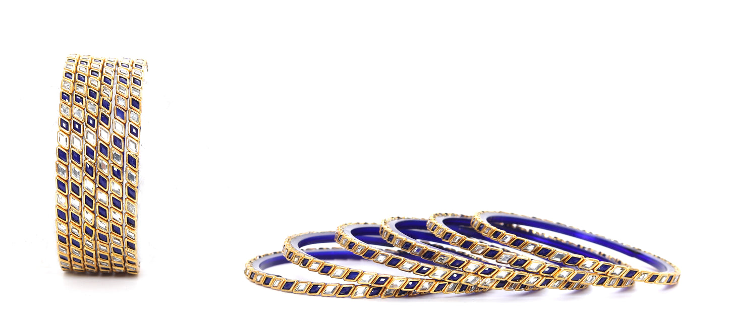 KOTTIAR CREATIONS® Zircon Gemstone Or Beads Studded worked Glossy Finished Glass Bangle Set For Women and Girls- Pack of 12