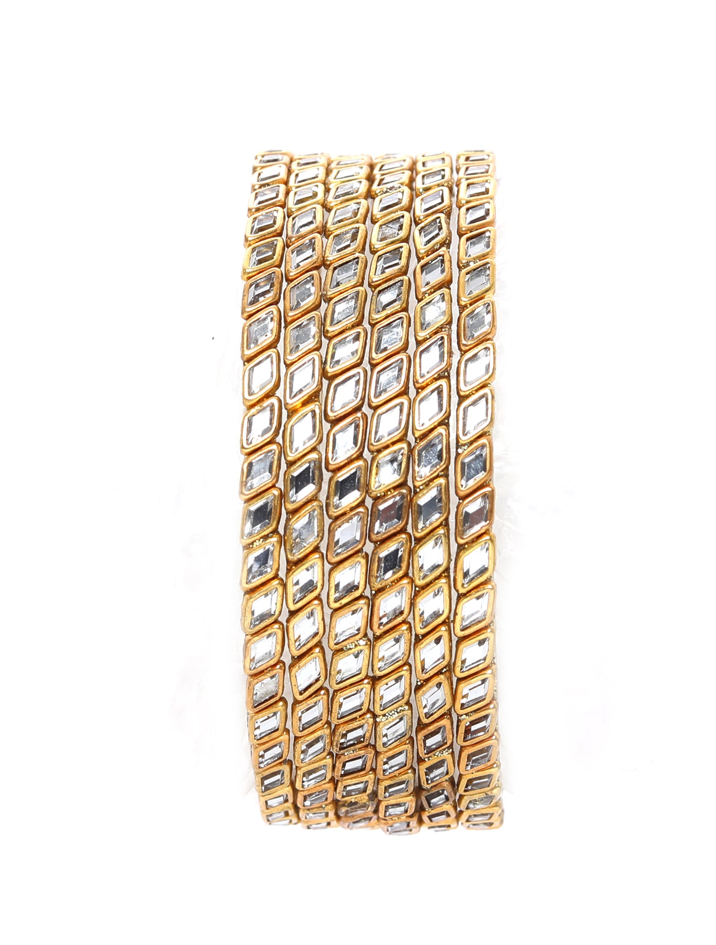 KOTTIAR CREATIONS® Zircon Gemstone Or Beads Studded worked Glossy Finished Glass Bangle Set For Women and Girls- Pack of 12