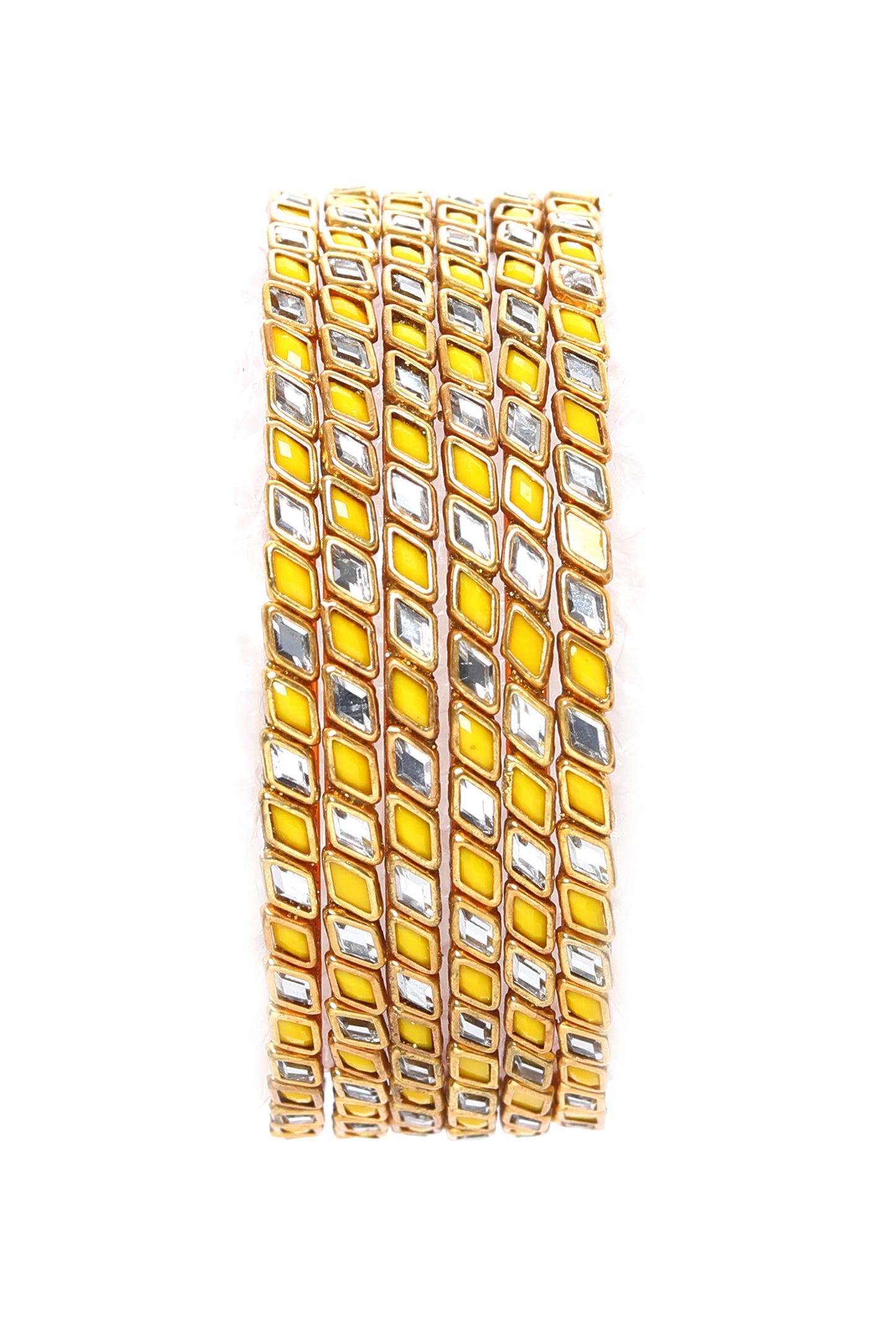 KOTTIAR CREATIONS® Zircon Gemstone Or Beads Studded worked Glossy Finished Glass Bangle Set For Women and Girls- Pack of 12
