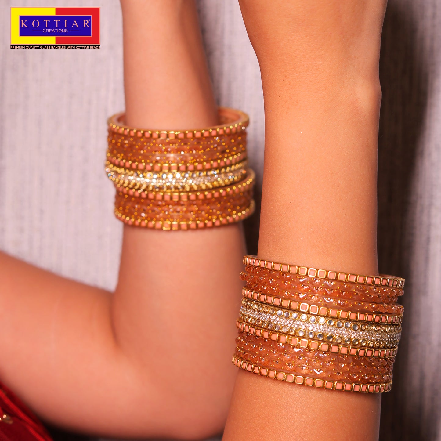 KOTTIAR CREATIONS ALL EYES ON YOUR HANDS Glossy Finished Glass Bangles Set Studded with Zircon Gemstone and Beads For Women and Girls - Pack Of 22