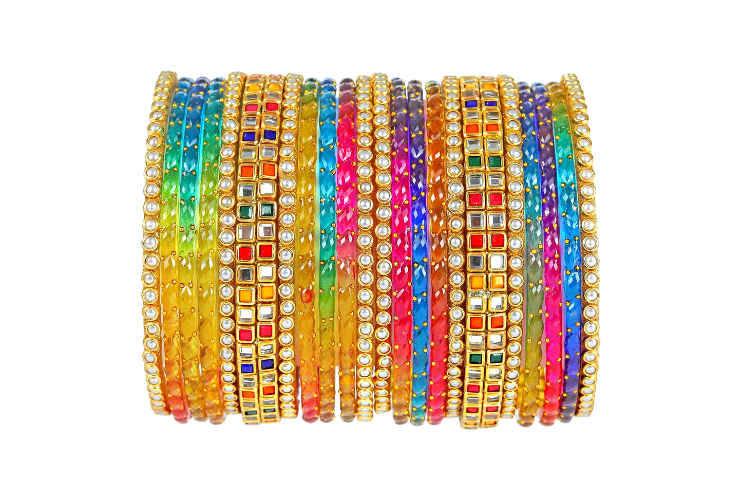 KOTTIAR CREATIONS ALL EYES ON YOUR HANDS Glass Bangles Set For Women & Girls | Glass Bangles | Traditional Bangles For Women- Pack of 22