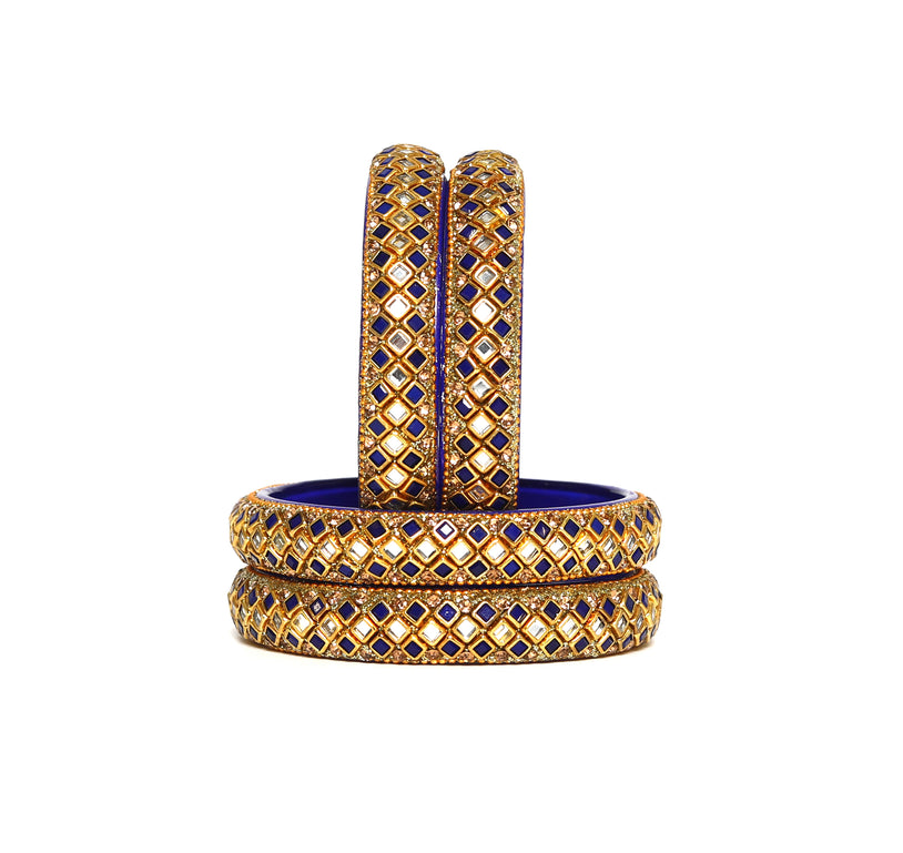 KOTTIAR CREATIONS ALL EYES ON YOUR HANDS Glass Kada Bangles Set of 4 – Stylish & Durable – Perfect for Women’s Ethnic Outfits