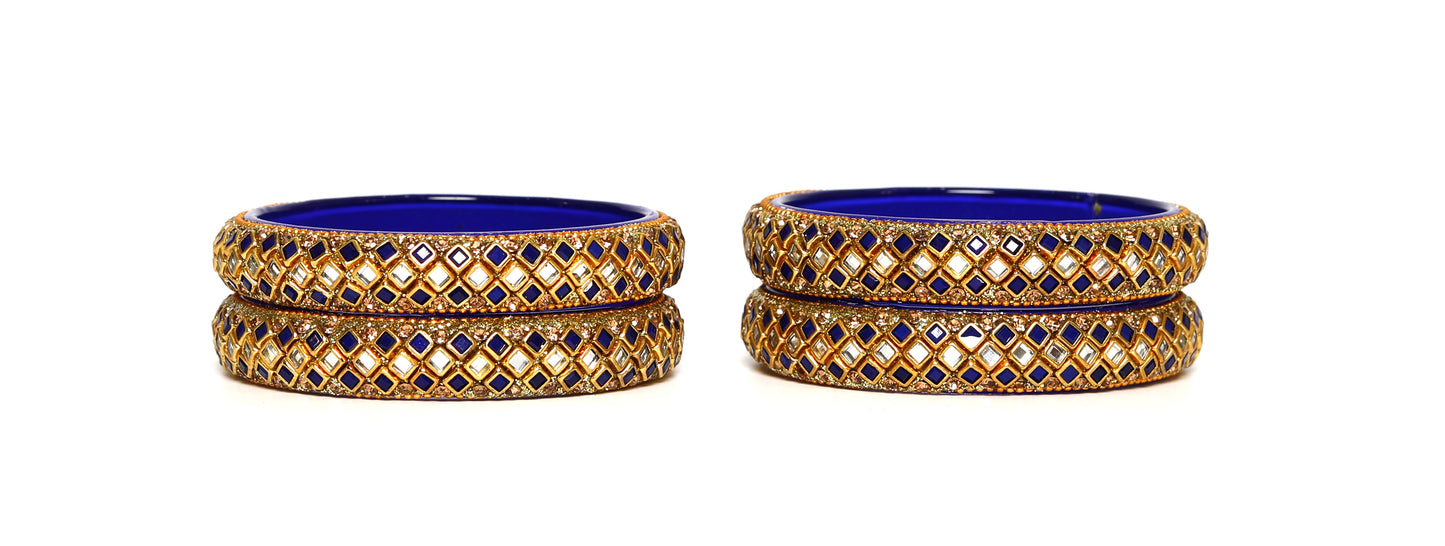 KOTTIAR CREATIONS ALL EYES ON YOUR HANDS Glass Kada Bangles Set of 4 – Stylish & Durable – Perfect for Women’s Ethnic Outfits