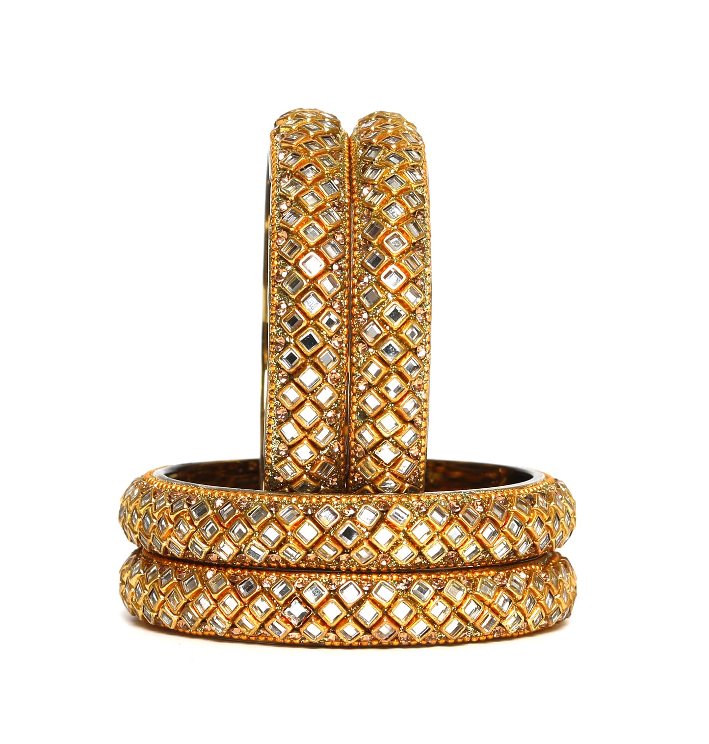 KOTTIAR CREATIONS ALL EYES ON YOUR HANDS Glass Kada Bangles Set of 4 – Stylish & Durable – Perfect for Women’s Ethnic Outfits