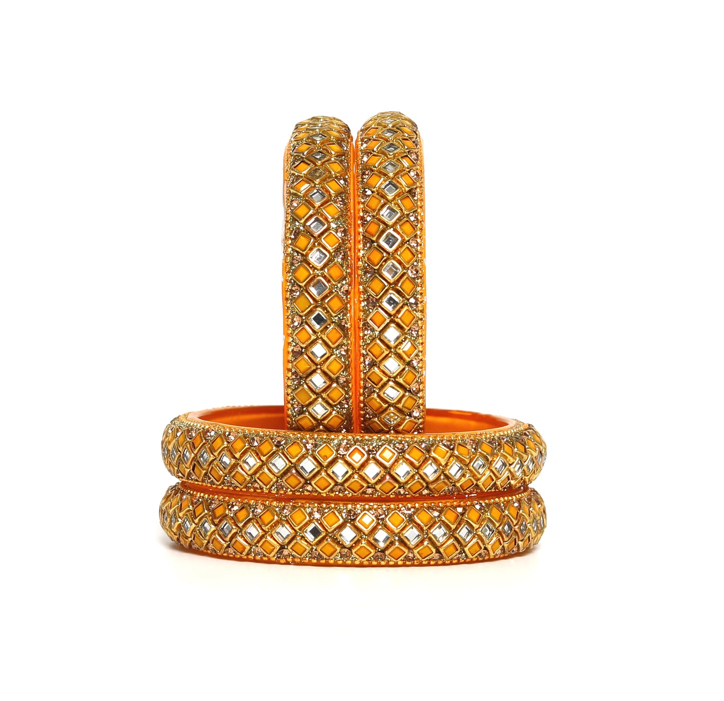 KOTTIAR CREATIONS ALL EYES ON YOUR HANDS Glass Kada Bangles Set of 4 – Stylish & Durable – Perfect for Women’s Ethnic Outfits