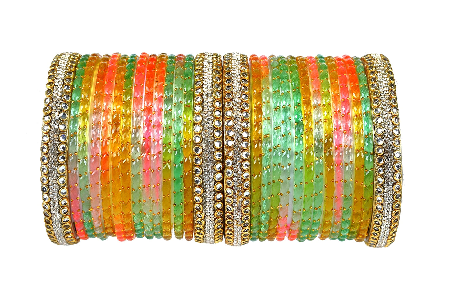KOTTIAR CREATIONS ALL EYES ON YOUR HANDS Handcrafted Glass Bangle Set for Women – Bridal, Festival, & Party Wear – Traditional Indian Jewelry in Multiple Colors & Sizes (Pack of 28)