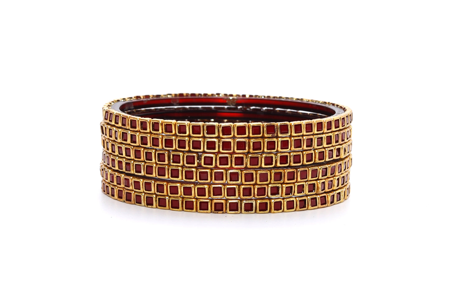 KOTTIAR CREATIONS ALL EYES ON YOUR HANDS Kundan Glass Bangle Set for Women – Perfect for Weddings, Festivals & Everyday Fashion (Pack of 12)
