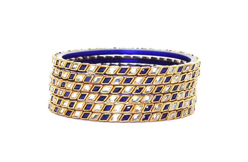 KOTTIAR CREATIONS® Zircon Gemstone Or Beads Studded worked Glossy Finished Glass Bangle Set For Women and Girls- Pack of 12