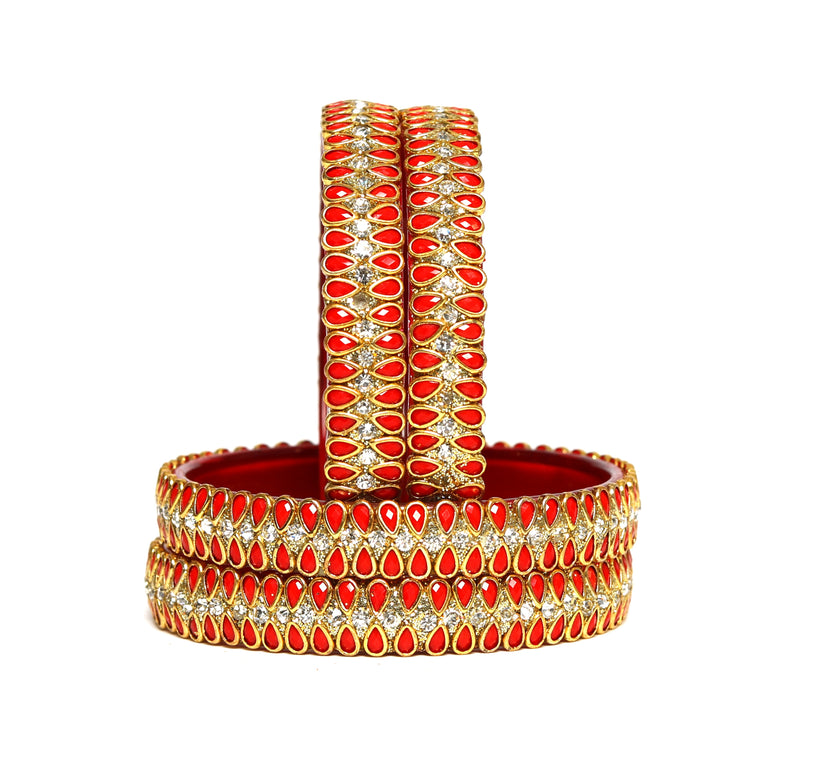 KOTTIAR CREATIONS Glass Bangles Set for Women - Pack of 4 | Handcrafted Traditional Jewelry | Colorful Ethnic Indian Bangle Bracelet | Ideal for Weddings, Festivals, & Gifts