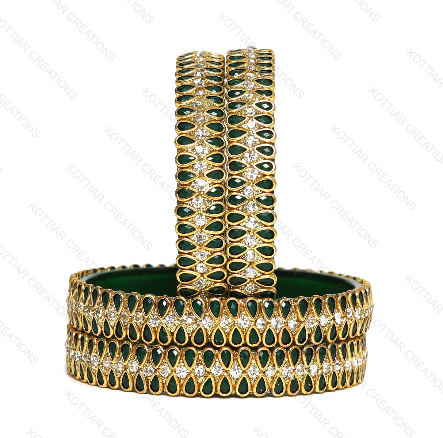 KOTTIAR CREATIONS Glass Bangles Set for Women - Pack of 4 | Handcrafted Traditional Jewelry | Colorful Ethnic Indian Bangle Bracelet | Ideal for Weddings, Festivals, & Gifts