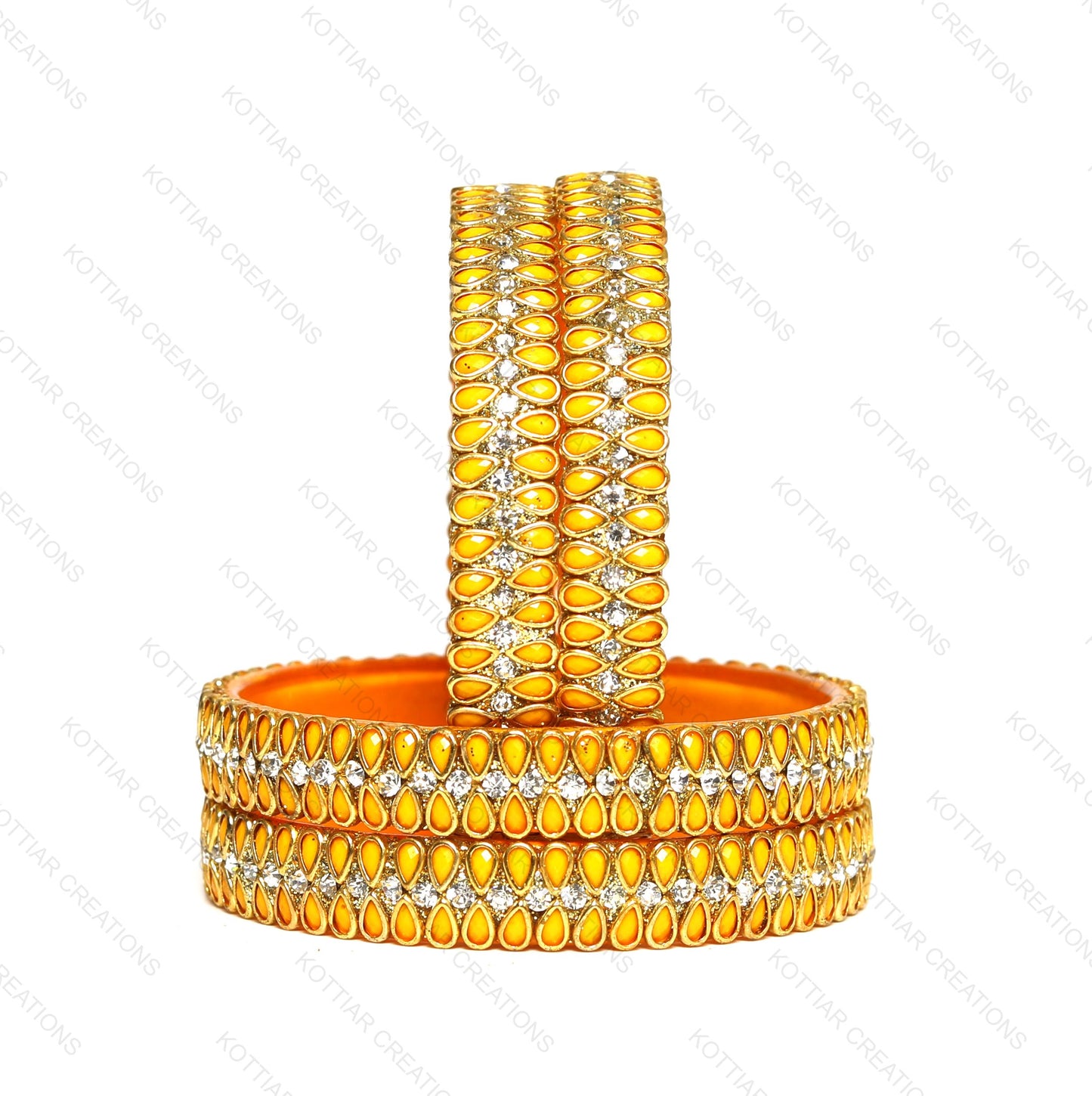 KOTTIAR CREATIONS Glass Bangles Set for Women - Pack of 4 | Handcrafted Traditional Jewelry | Colorful Ethnic Indian Bangle Bracelet | Ideal for Weddings, Festivals, & Gifts