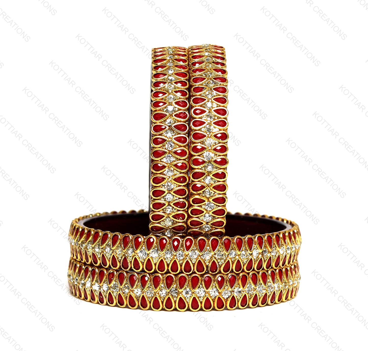 KOTTIAR CREATIONS Glass Bangles Set for Women - Pack of 4 | Handcrafted Traditional Jewelry | Colorful Ethnic Indian Bangle Bracelet | Ideal for Weddings, Festivals, & Gifts