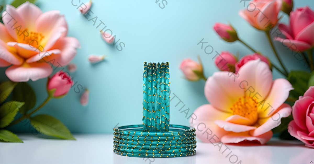 KOTTIAR CREATIONS® Plain and Glossy Finished Raindrop Glass Bangle Set For Women and Girls - Pack of 12
