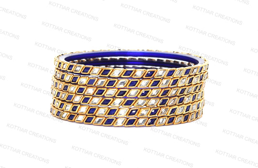 KOTTIAR CREATIONS® Zircon Gemstone Or Beads Studded worked Glossy Finished Glass Bangle Set For Women and Girls- Pack of 12