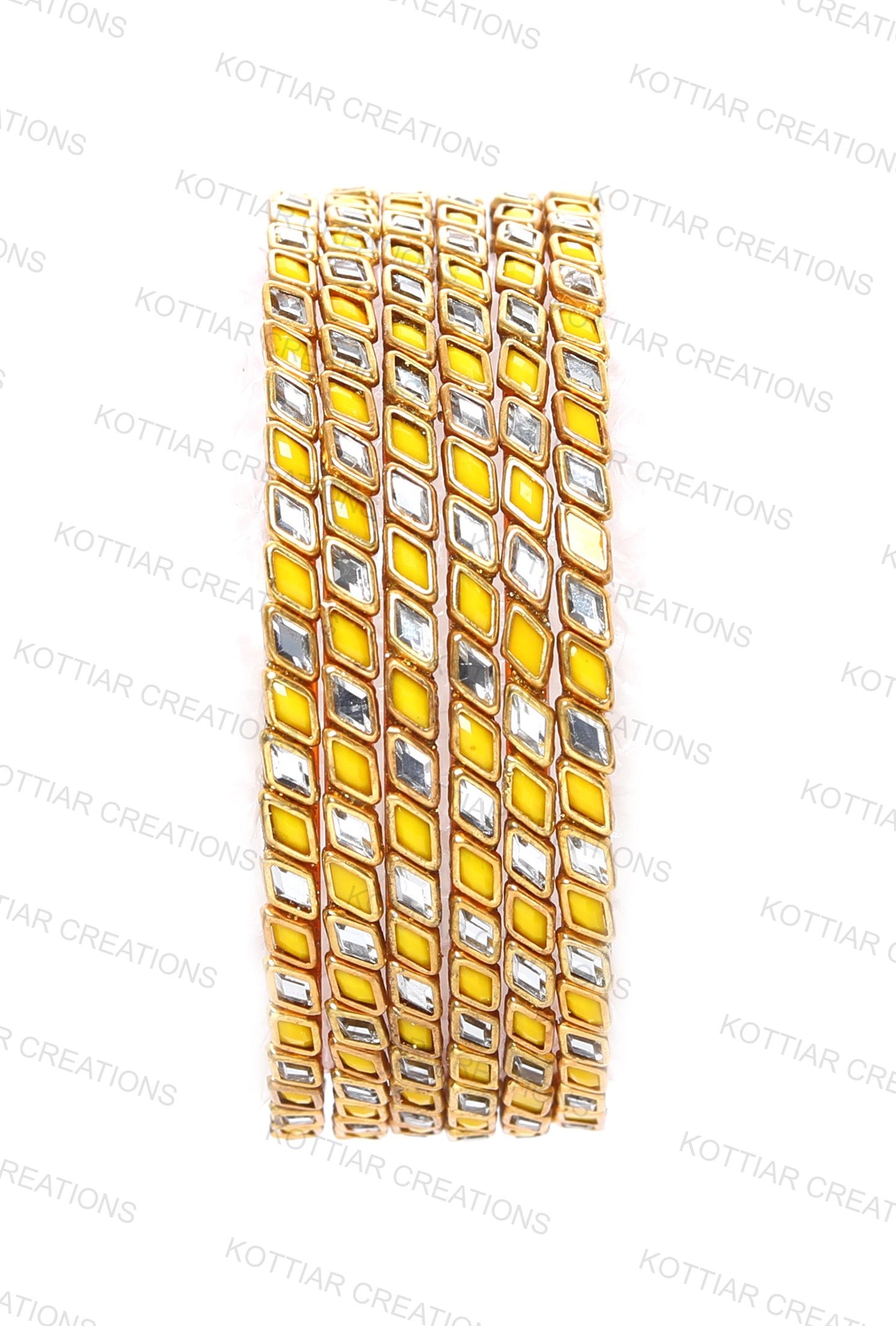 KOTTIAR CREATIONS® Zircon Gemstone Or Beads Studded worked Glossy Finished Glass Bangle Set For Women and Girls- Pack of 12