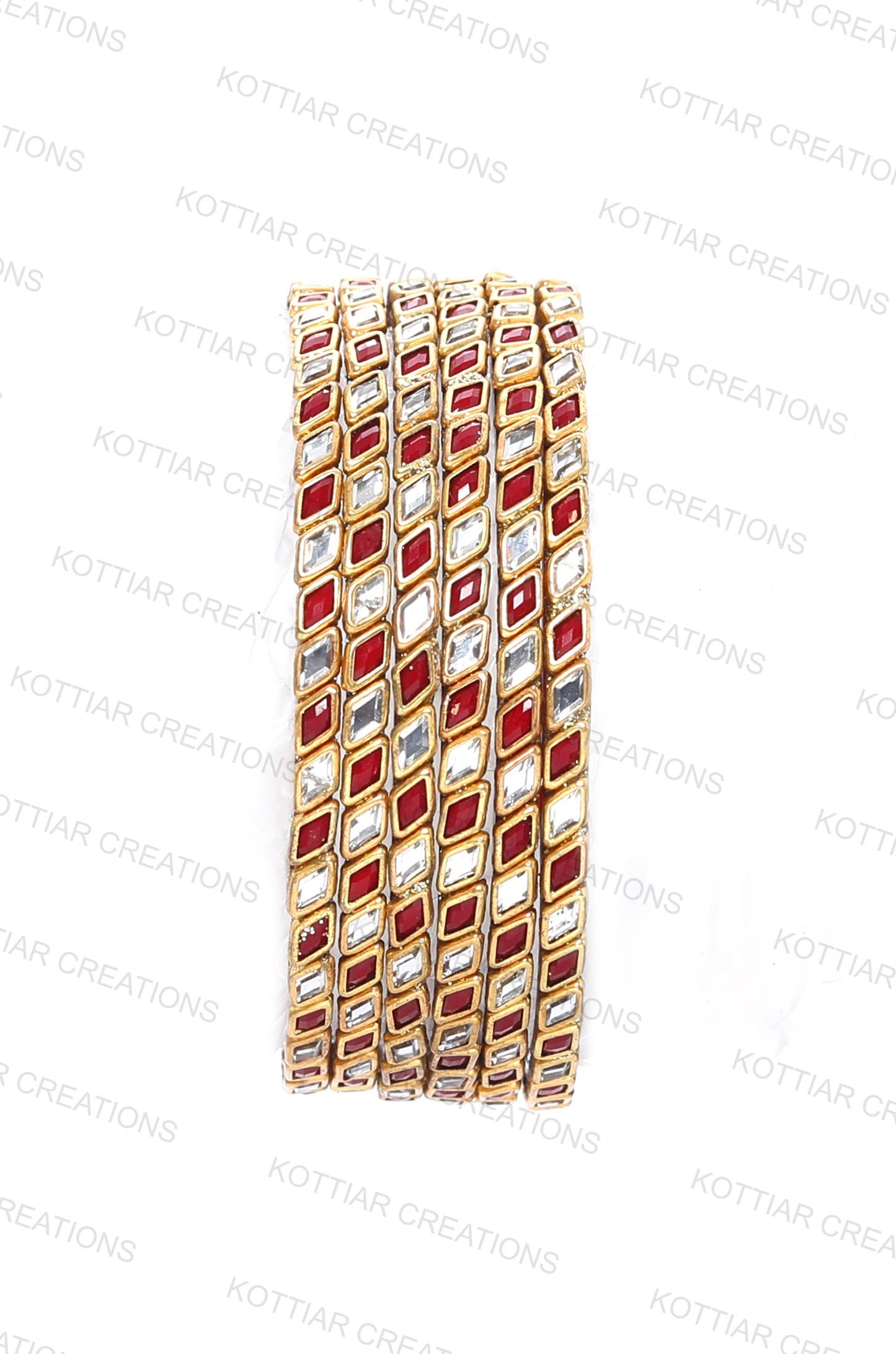 KOTTIAR CREATIONS® Zircon Gemstone Or Beads Studded worked Glossy Finished Glass Bangle Set For Women and Girls- Pack of 12