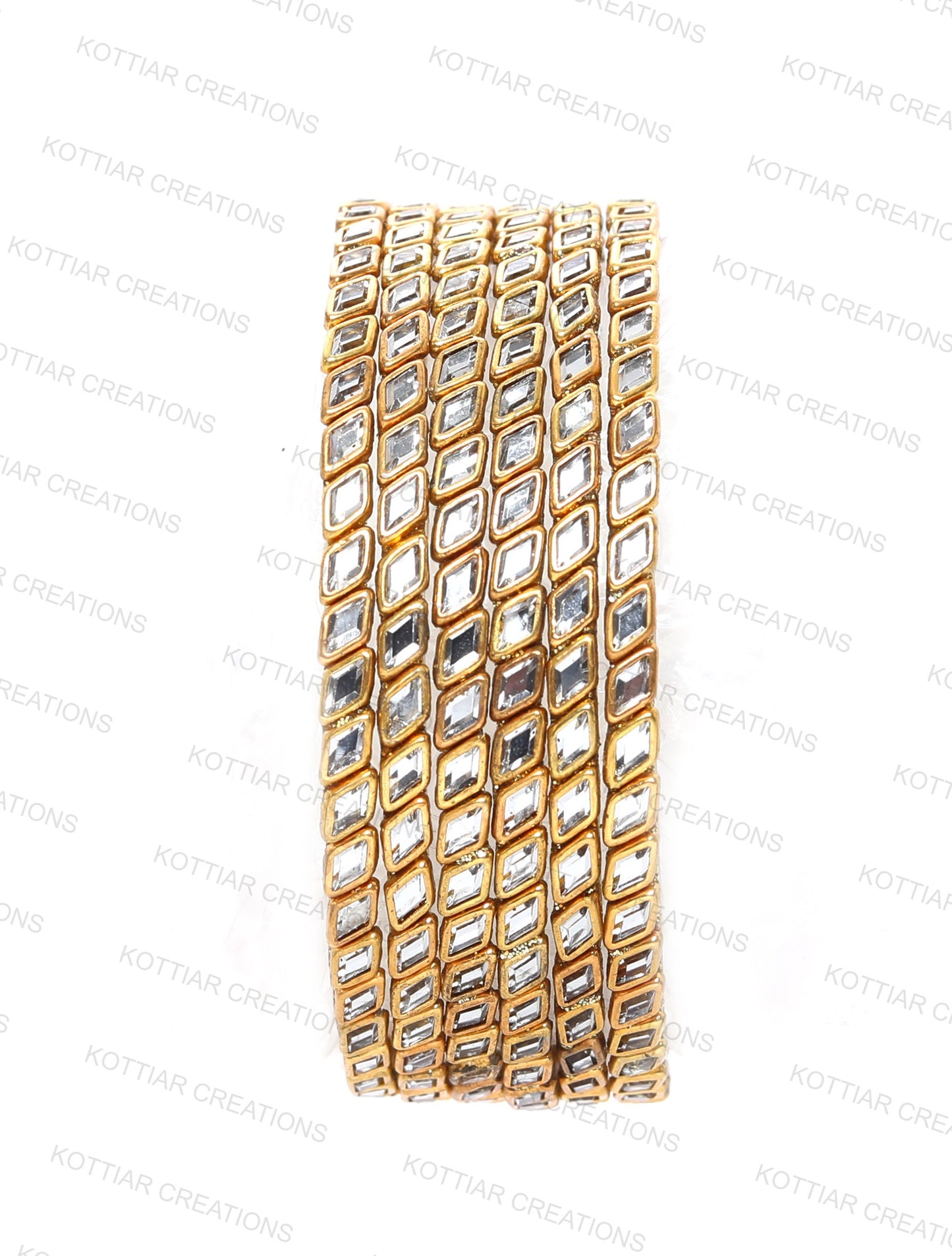 KOTTIAR CREATIONS® Zircon Gemstone Or Beads Studded worked Glossy Finished Glass Bangle Set For Women and Girls- Pack of 12