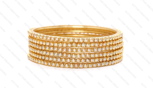 KOTTIAR CREATIONS ALL EYES ON YOUR HANDS Glass Bangles Set For Women and Girls With Kundan | Bangles For Women | Bangle Set | Glass Bangles For Women - Set of 12