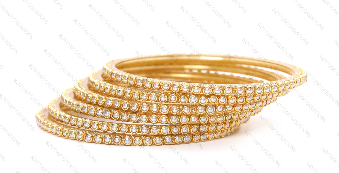 KOTTIAR CREATIONS ALL EYES ON YOUR HANDS Glass Bangles Set For Women and Girls With Kundan | Bangles For Women | Bangle Set | Glass Bangles For Women - Set of 12