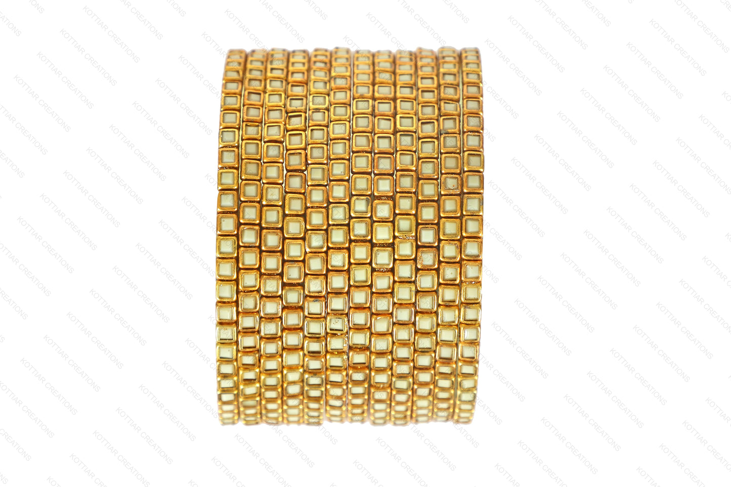 KOTTIAR CREATIONS ALL EYES ON YOUR HANDS Kundan Glass Bangle Set for Women – Perfect for Weddings, Festivals & Everyday Fashion (Pack of 12)