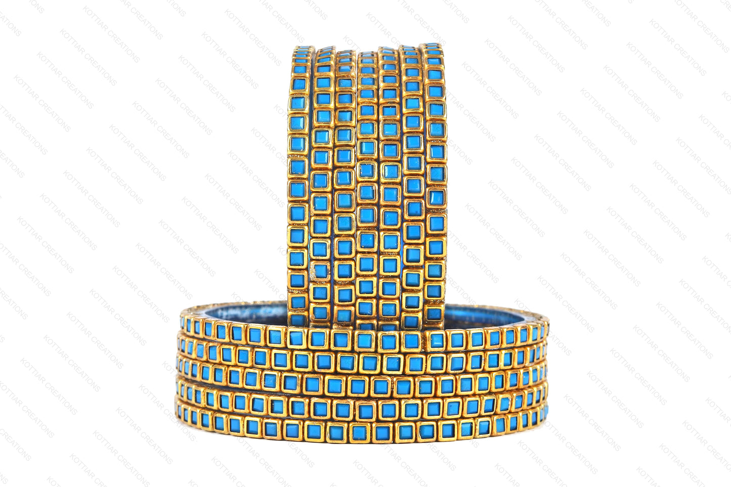KOTTIAR CREATIONS ALL EYES ON YOUR HANDS Kundan Glass Bangle Set for Women – Perfect for Weddings, Festivals & Everyday Fashion (Pack of 12)