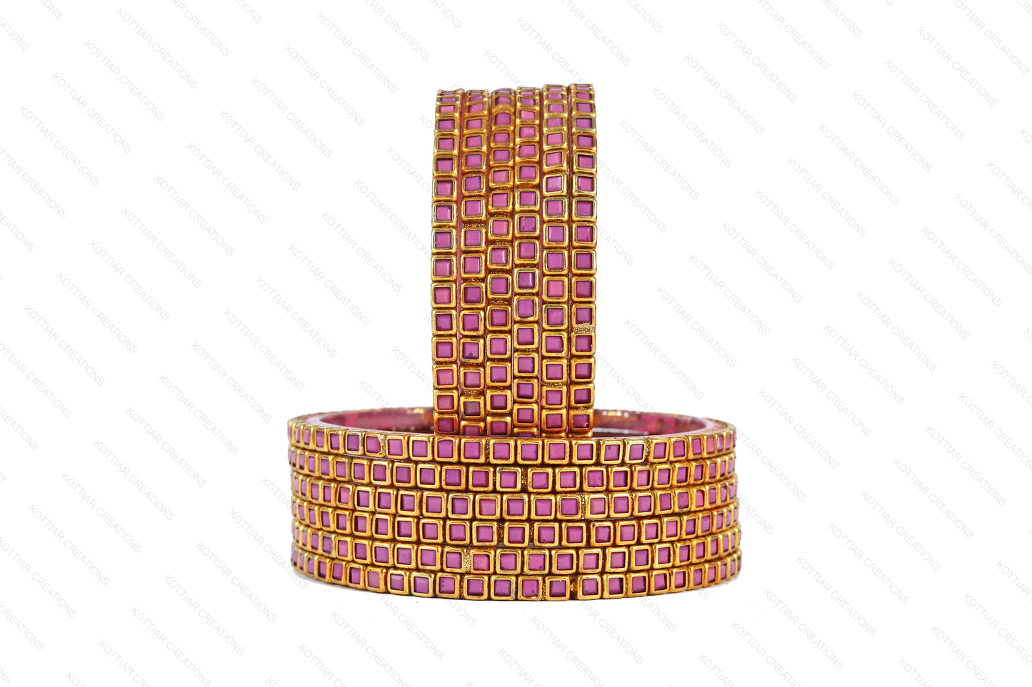 KOTTIAR CREATIONS ALL EYES ON YOUR HANDS Kundan Glass Bangle Set for Women – Perfect for Weddings, Festivals & Everyday Fashion (Pack of 12)