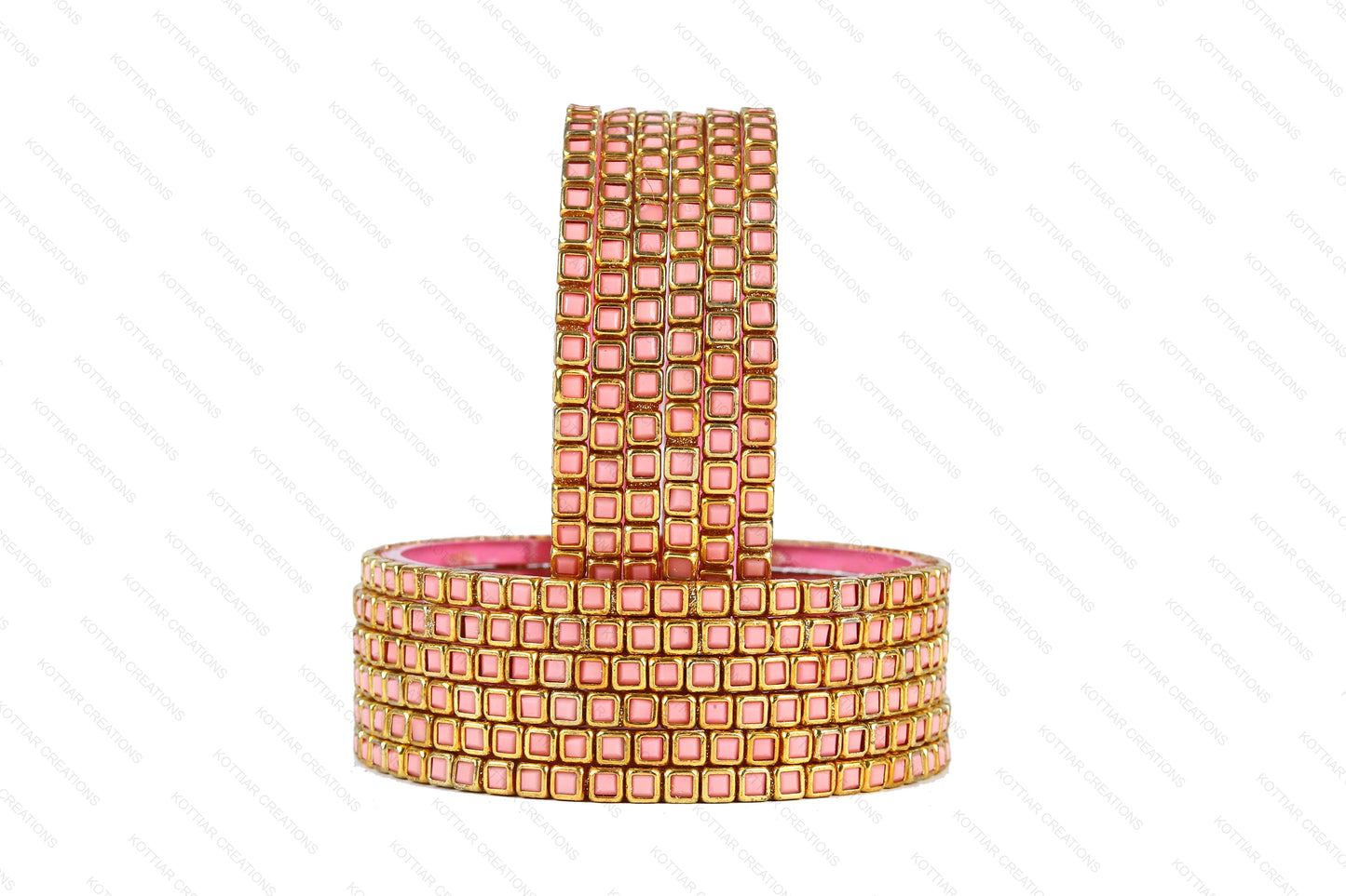 KOTTIAR CREATIONS ALL EYES ON YOUR HANDS Kundan Glass Bangle Set for Women – Perfect for Weddings, Festivals & Everyday Fashion (Pack of 12)
