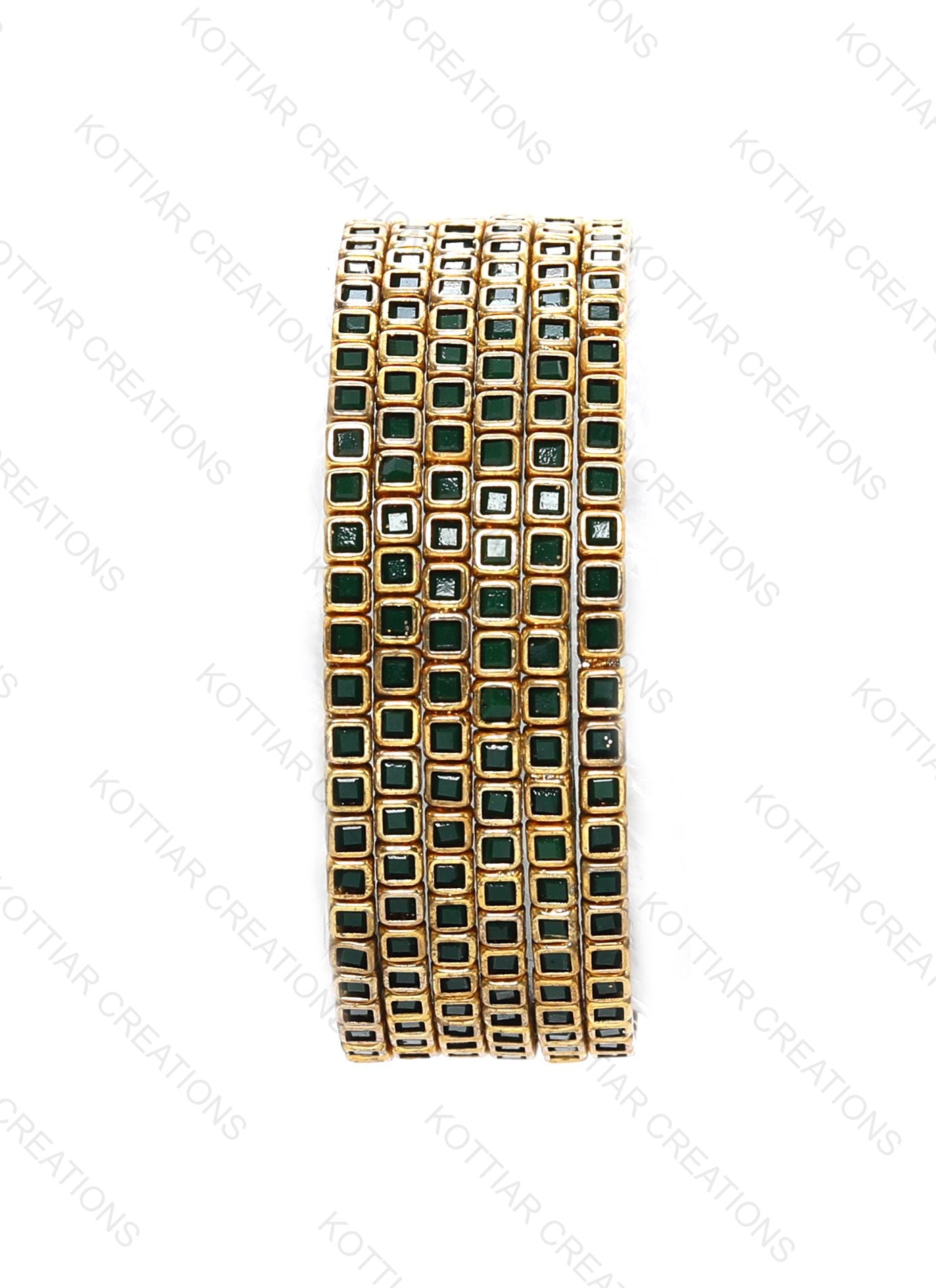 KOTTIAR CREATIONS ALL EYES ON YOUR HANDS Kundan Glass Bangle Set for Women – Perfect for Weddings, Festivals & Everyday Fashion (Pack of 12)