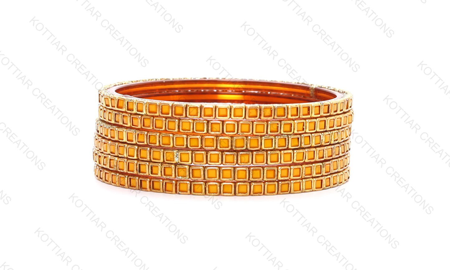 KOTTIAR CREATIONS ALL EYES ON YOUR HANDS Kundan Glass Bangle Set for Women – Perfect for Weddings, Festivals & Everyday Fashion (Pack of 12)