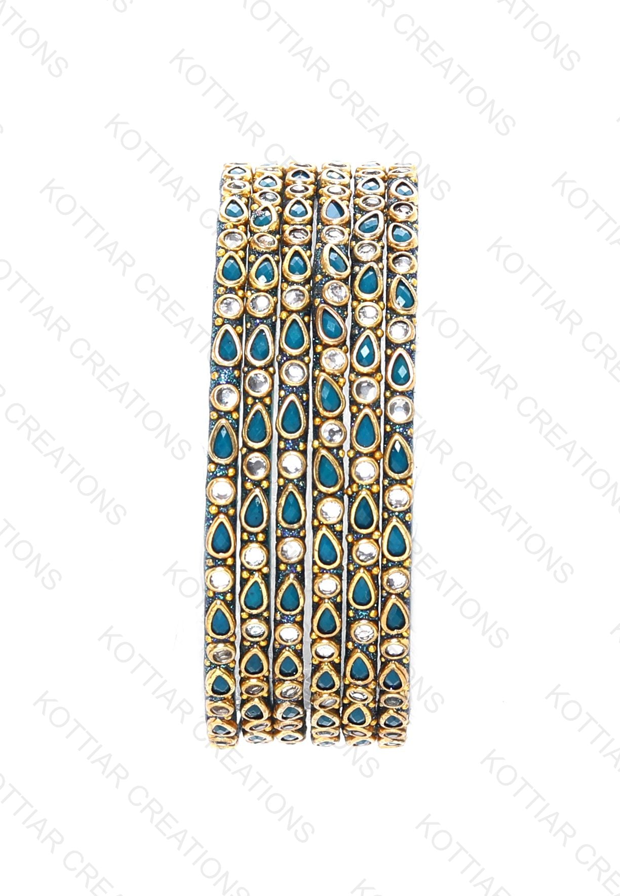 KOTTIAR CREATIONS ALL EYES ON YOUR HANDS Stones Studded Latest Fashion Jewellery Kundan Glossy Glass Bangles Set For Women & Girls (Pack of 12)