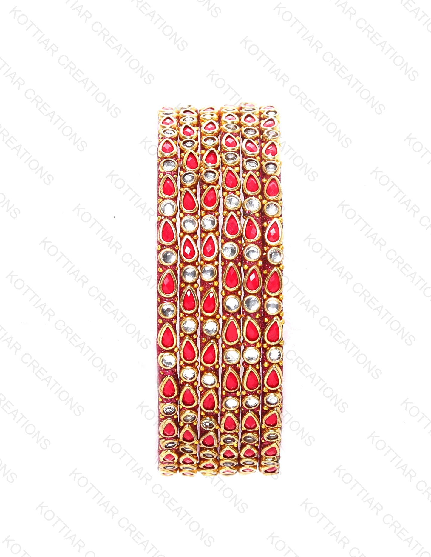 KOTTIAR CREATIONS ALL EYES ON YOUR HANDS Stones Studded Latest Fashion Jewellery Kundan Glossy Glass Bangles Set For Women & Girls (Pack of 12)