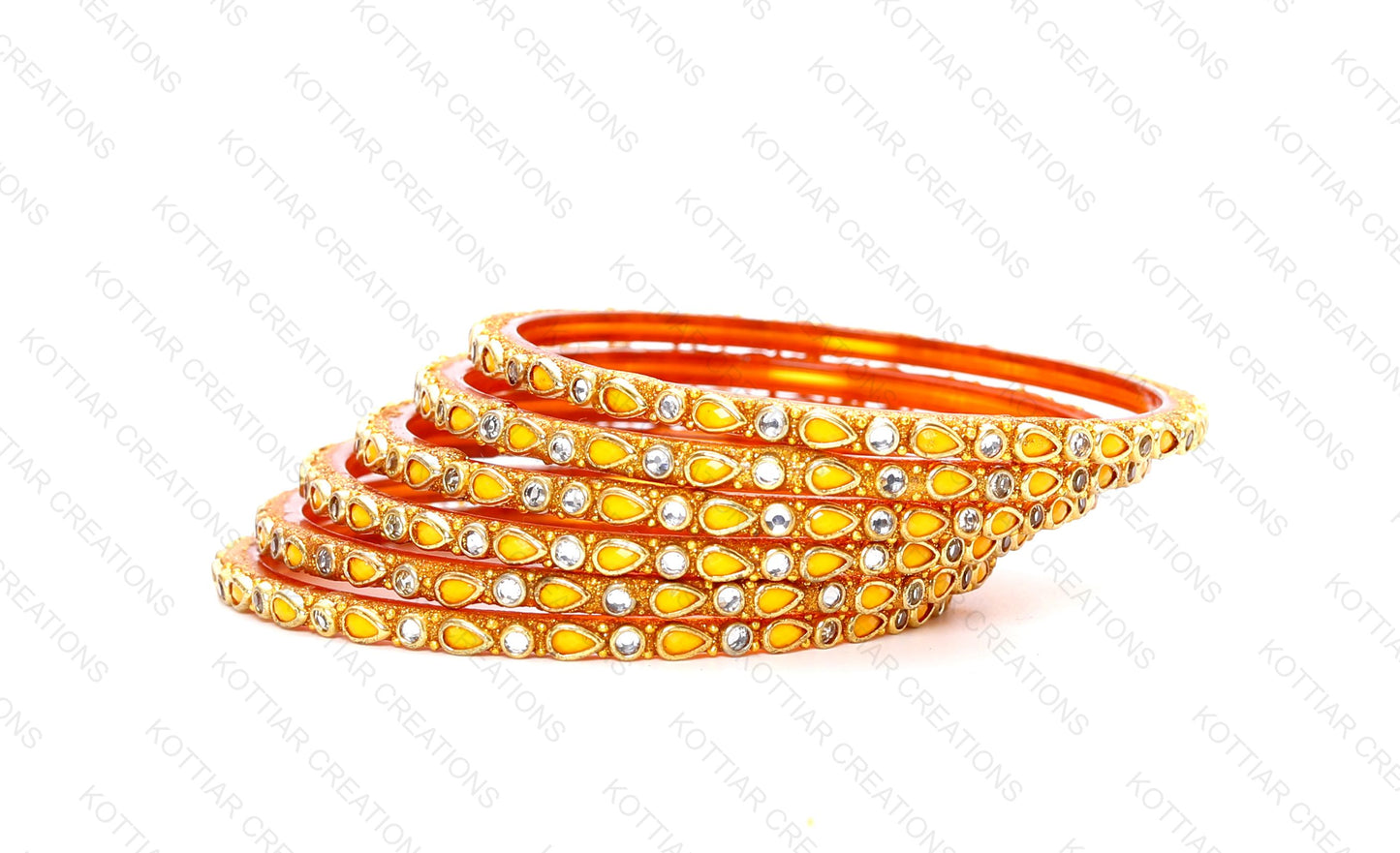 KOTTIAR CREATIONS ALL EYES ON YOUR HANDS Stones Studded Latest Fashion Jewellery Kundan Glossy Glass Bangles Set For Women & Girls (Pack of 12)