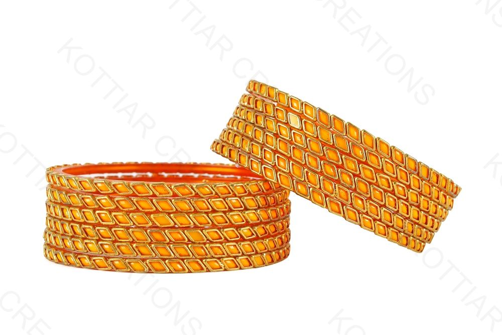 KOTTIAR CREATIONS ALL EYES ON YOUR HANDS Glossy Kundan Design Pattern Glass Bangle Set Studded with Zircon for Women & Girls (Pack of 12)