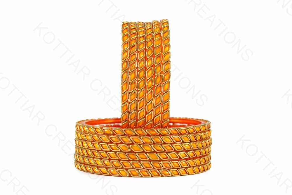 KOTTIAR CREATIONS ALL EYES ON YOUR HANDS Glossy Kundan Design Pattern Glass Bangle Set Studded with Zircon for Women & Girls (Pack of 12)